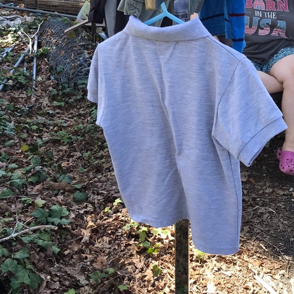 Authentic School Uniform Gray Short Sleeves Polo Shirt Boys 6 - Picture 5 of 9